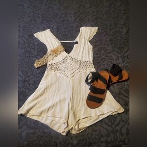 Cutout White Short Romper